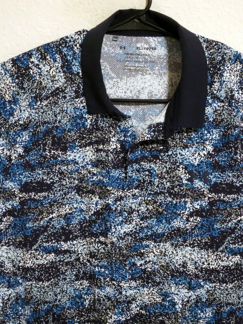 Under Armour Shirt Men XL Short Sleeve Performance Polo Blue Black White